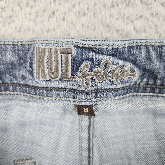Kut from the Kloth Blue Jeans Cropped Low Rise Straight Leg Denim Size 8 Pants - Picture 7 of 10